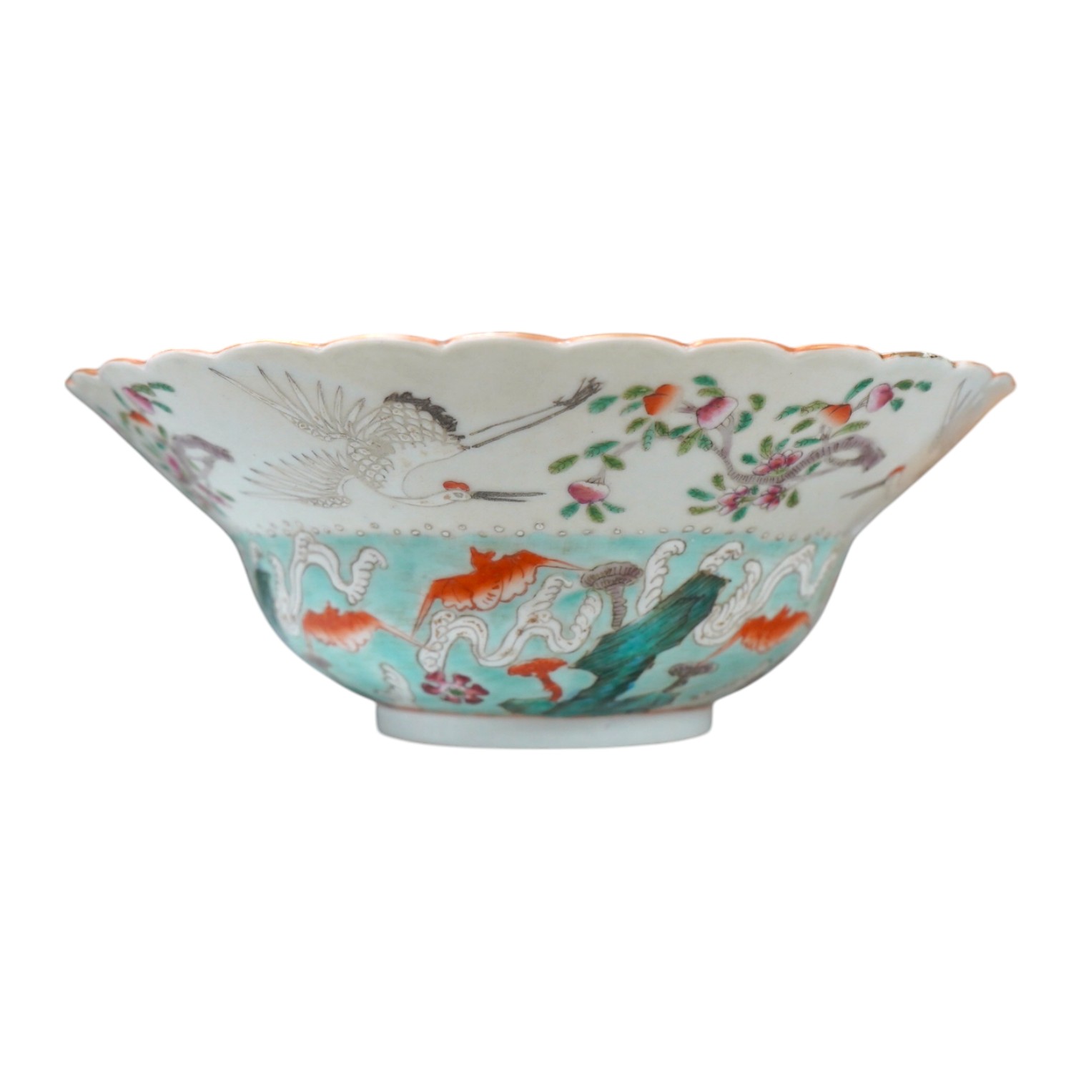 A Chinese famille rose 'Sanduo' bowl, 18.5cm. Condition - good